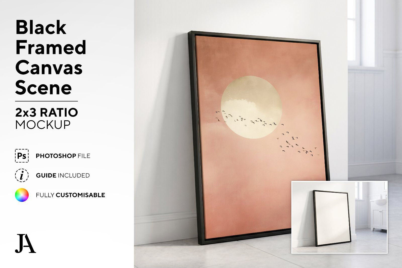 Black Framed Canvas | 2x3 Ratio PSD — image 2