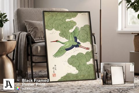 Black Framed Poster | 2x3 Ratio PSD