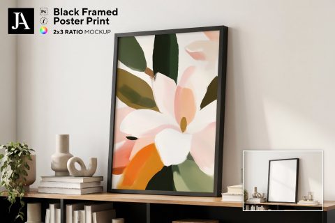 Black Framed Poster | 2x3 Ratio PSD