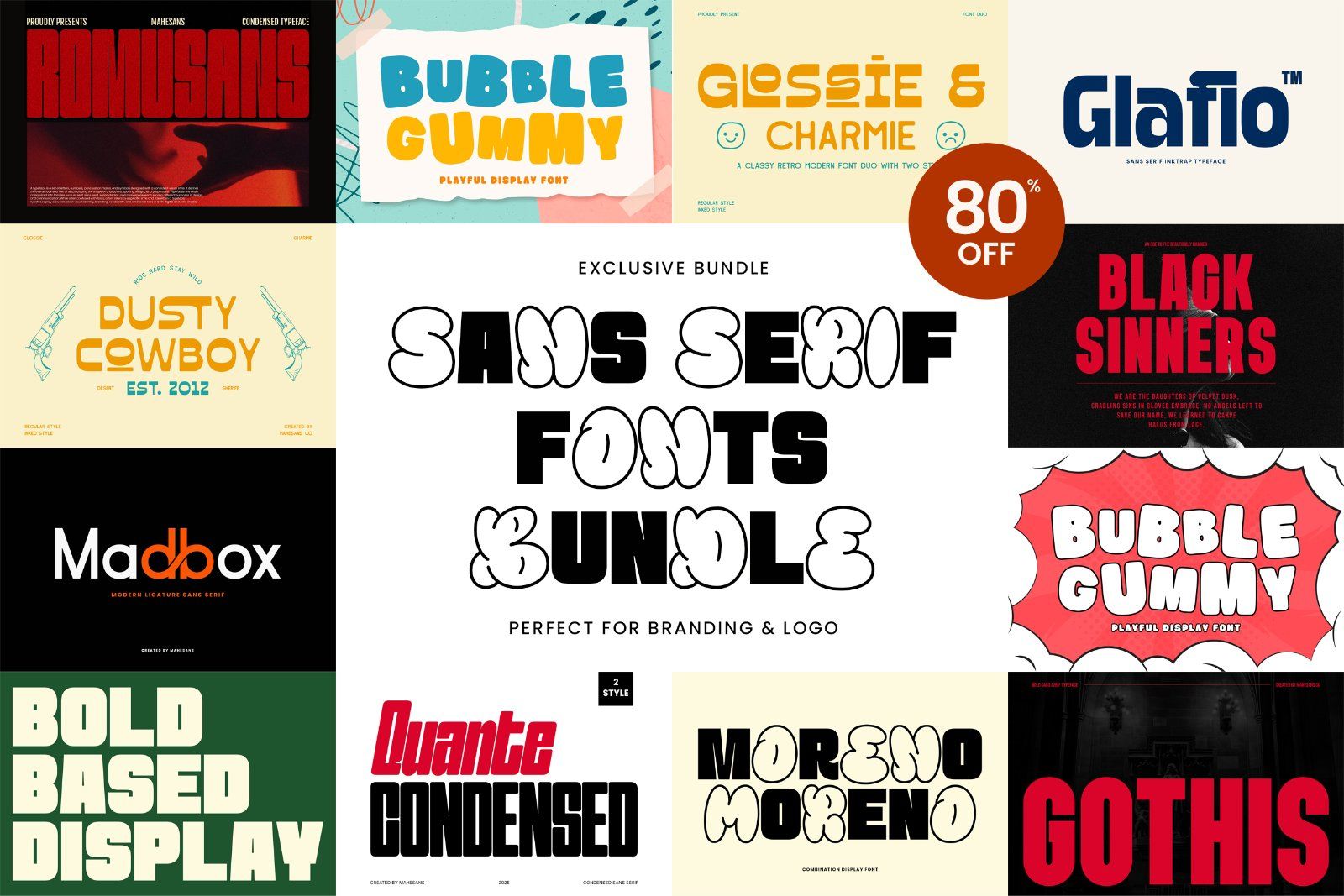 Sans Serif Fonts Bundle - Bold, Playful, Retro & Modern Typeface — image 1