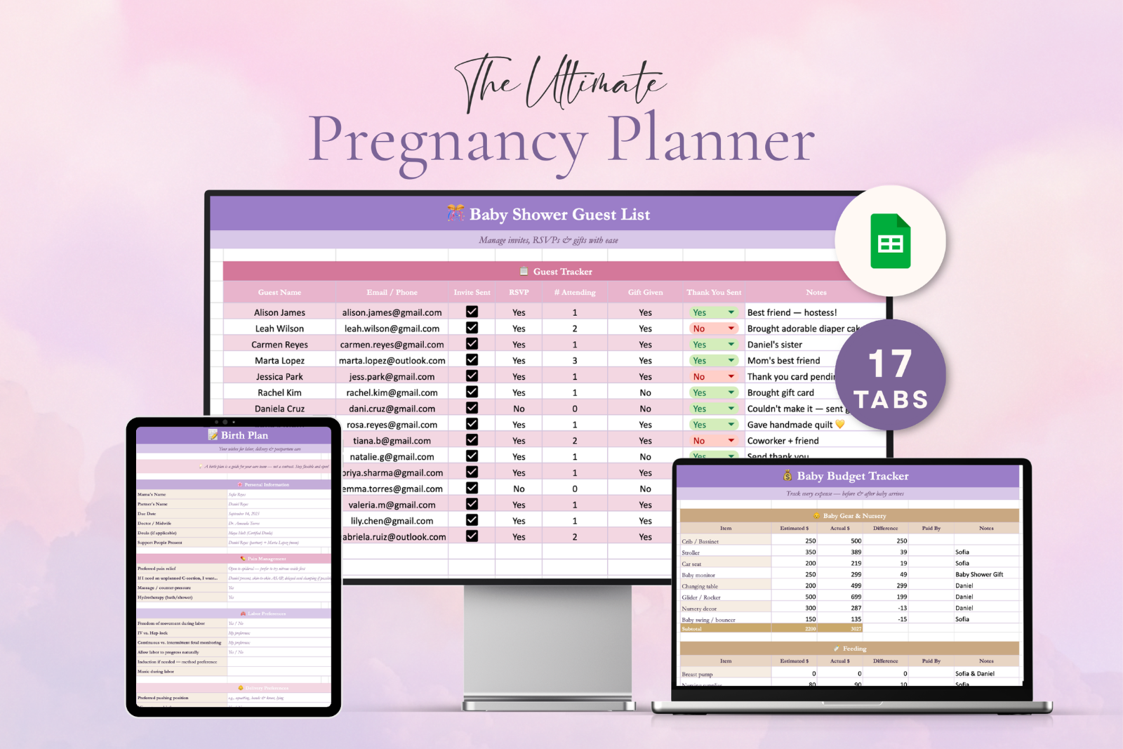 Pregnancy Planner Excel Spreadsheet — image 1