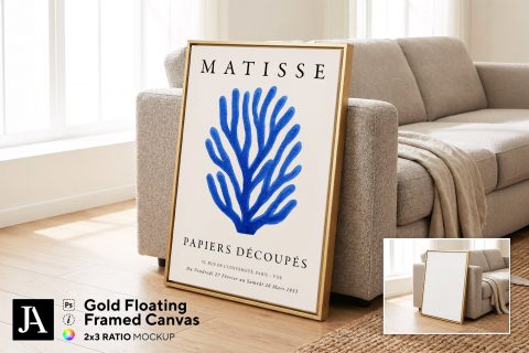 Gold Framed Canvas | 2x3 Ratio PSD