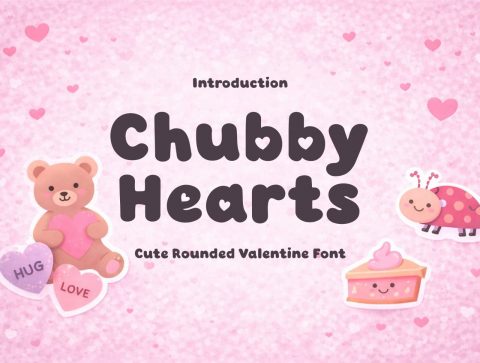 Valentine Font : Chubby Hearts - Cute Rounded Font For Branding
