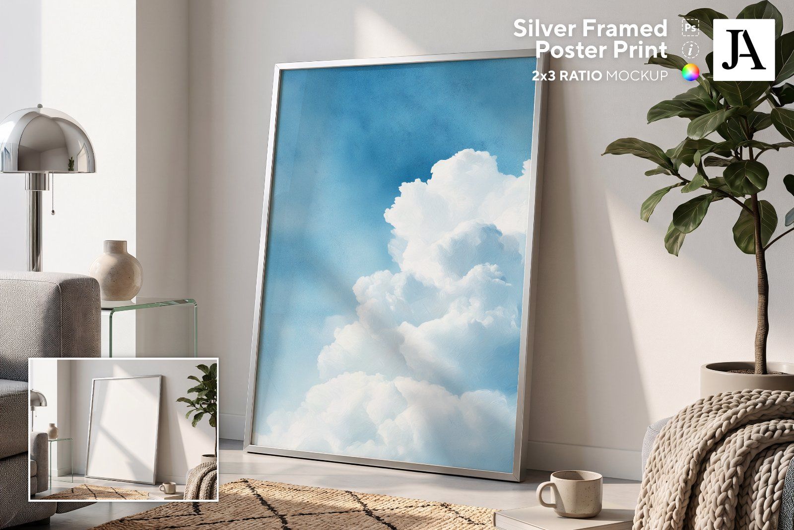 Silver Framed Poster | 2x3 Ratio PSD — image 1