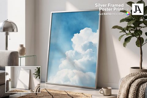 Silver Framed Poster | 2x3 Ratio PSD