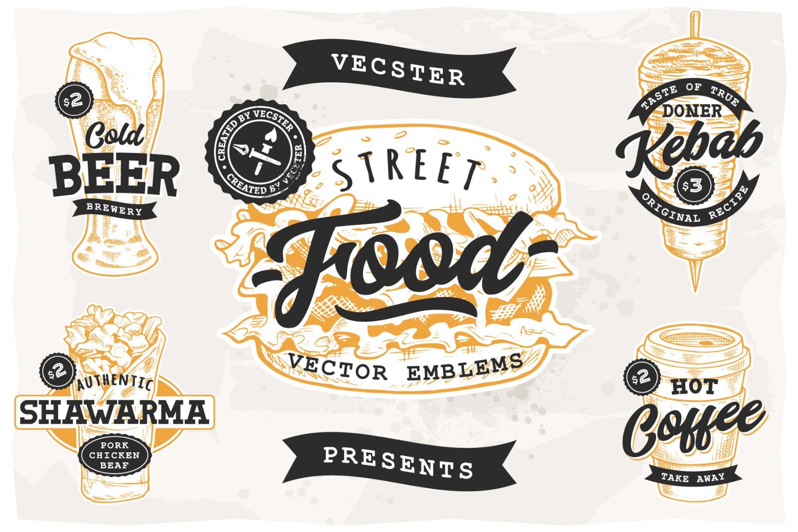 Street Food Retro Emblems — image 1