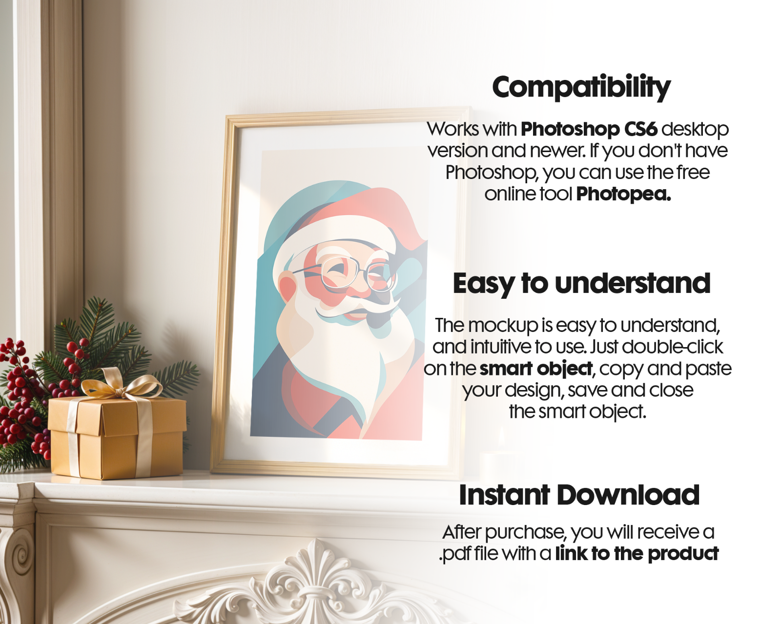40 Christmas Frame Mockup Bundle: Poster & Art Presentation (PSD) — image 10