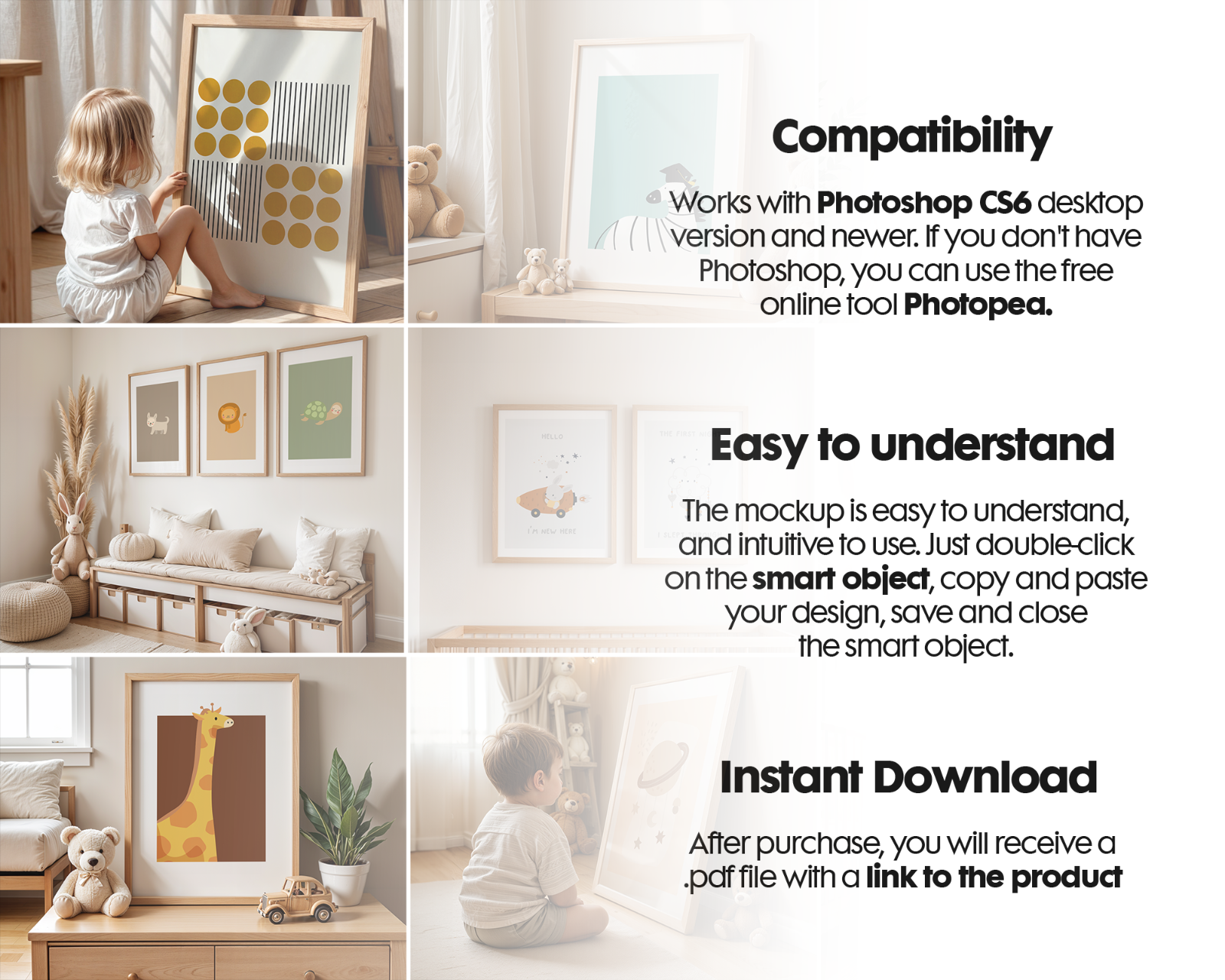 Nursery Frame Mockup Bundle: 30 PSD Files, Wall Art Mockups (Digital Download) — image 8