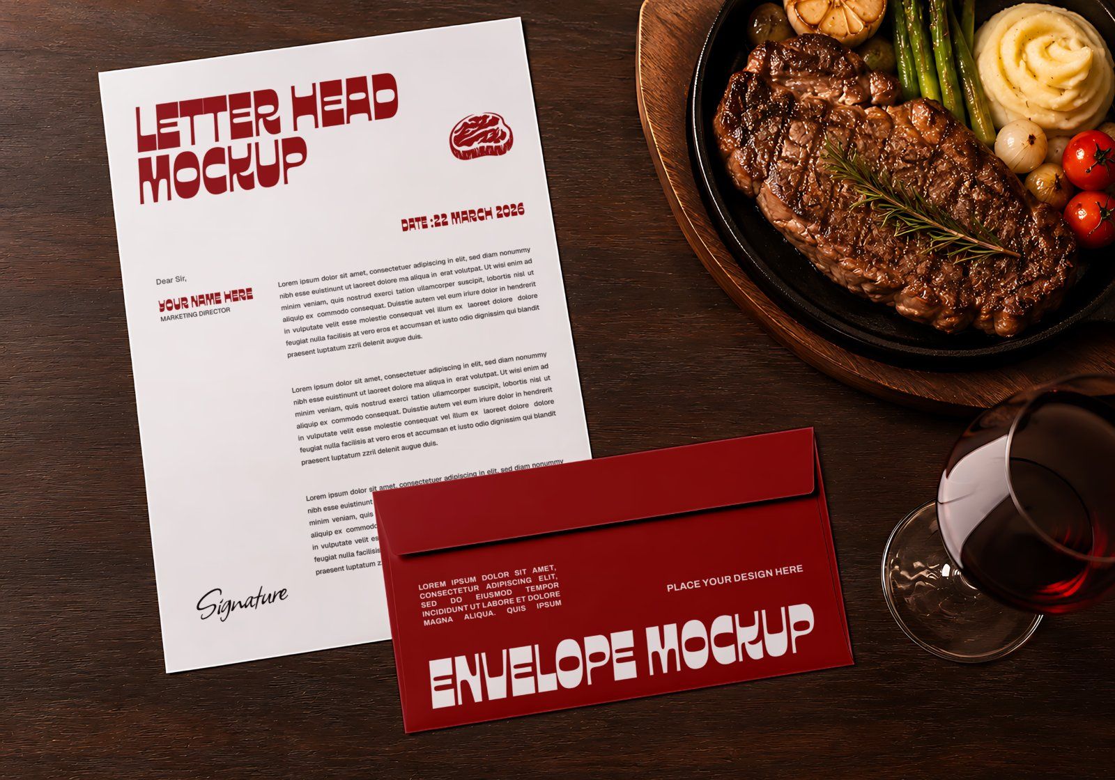 Premium Steakhouse Restaurant Branding Mockup Bundle – 15 Luxury PSD Scenes for Steak House, Bistro — image 6