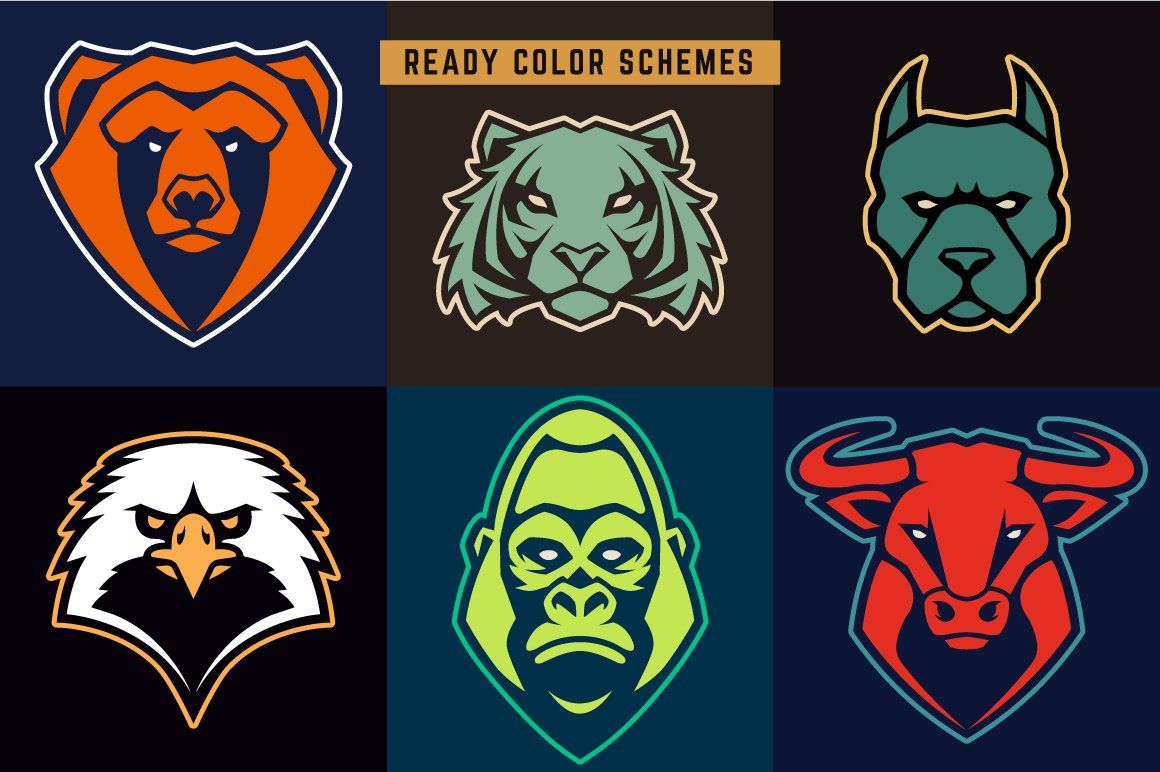 Animals Mascot Icons Vector Set — image 12