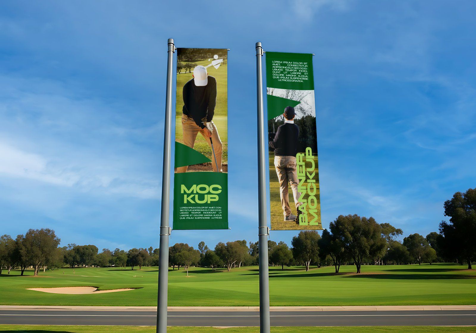 Golf Club Banner Mockup – Realistic Outdoor PSD Template — image 1