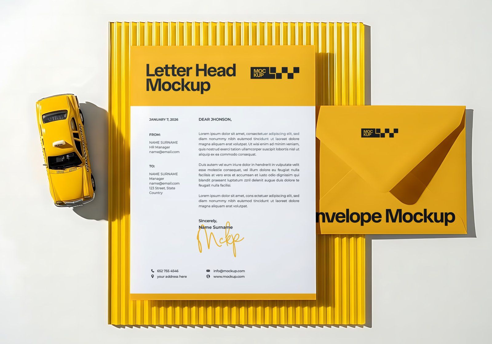 Premium Branding Yellow Taxi Mockup — image 2