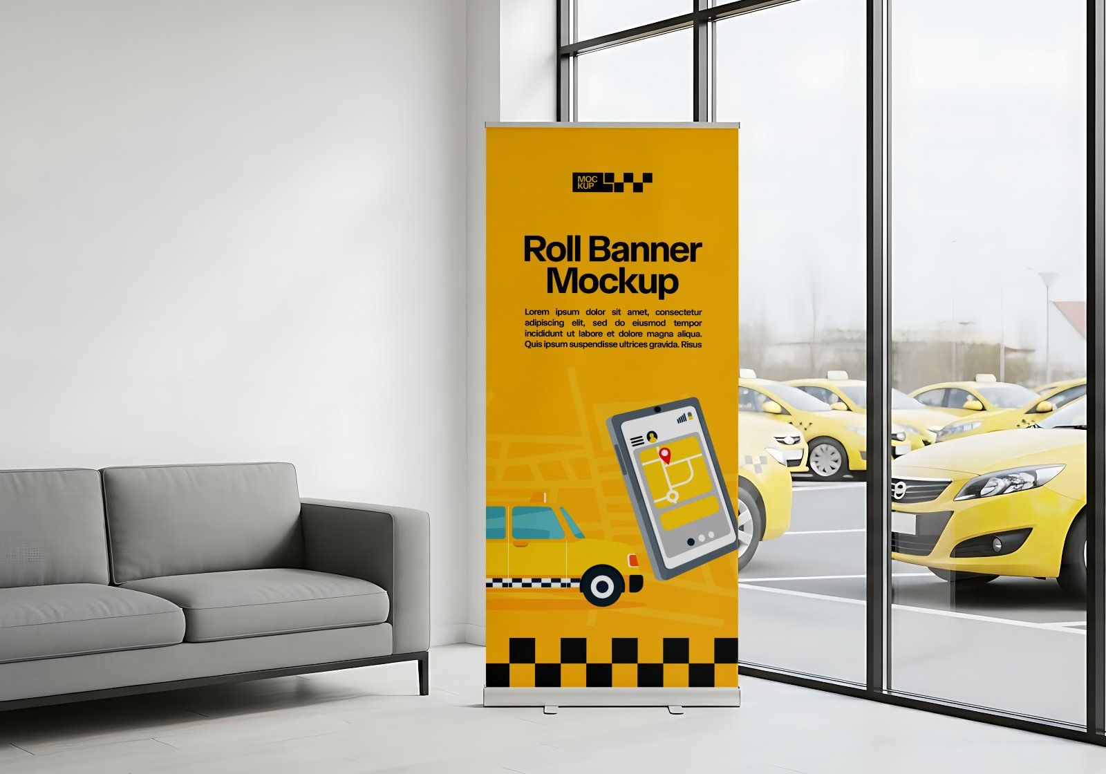 Premium Branding Yellow Taxi Mockup — image 3