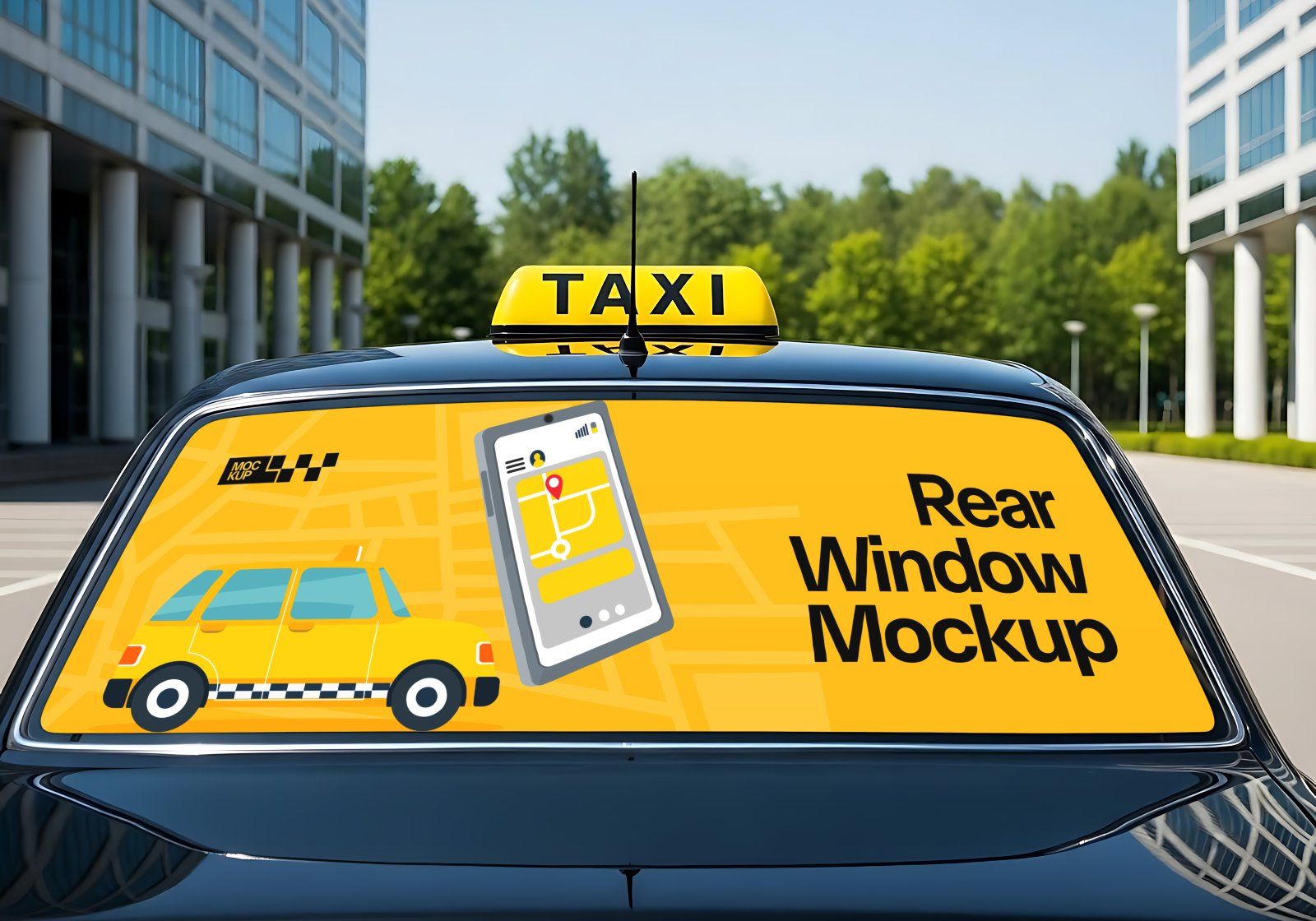 Premium Branding Yellow Taxi Mockup — image 4