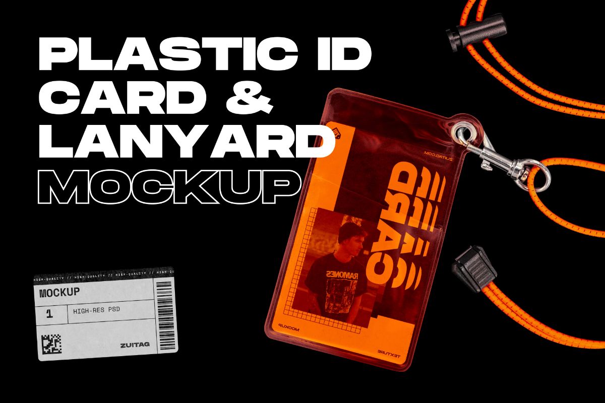 plastic ID Card & Lanyard Mockup — image 2