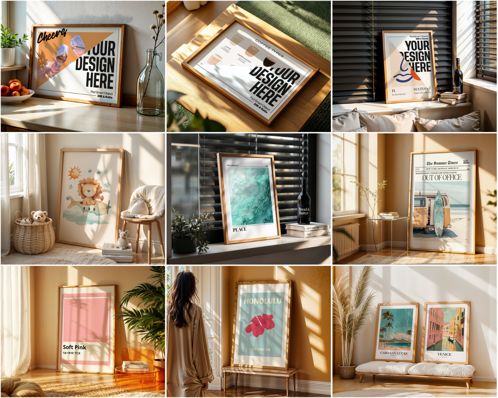 150 Poster Frame Mockup PSD Bundle, Wall Art Display , Din A Ratio — image 13