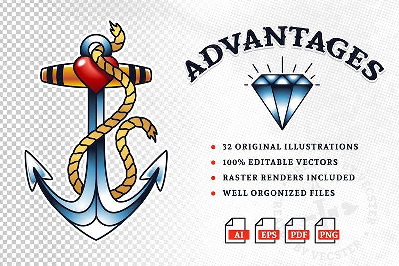 Traditional Tattoo Vector Pack — image 13