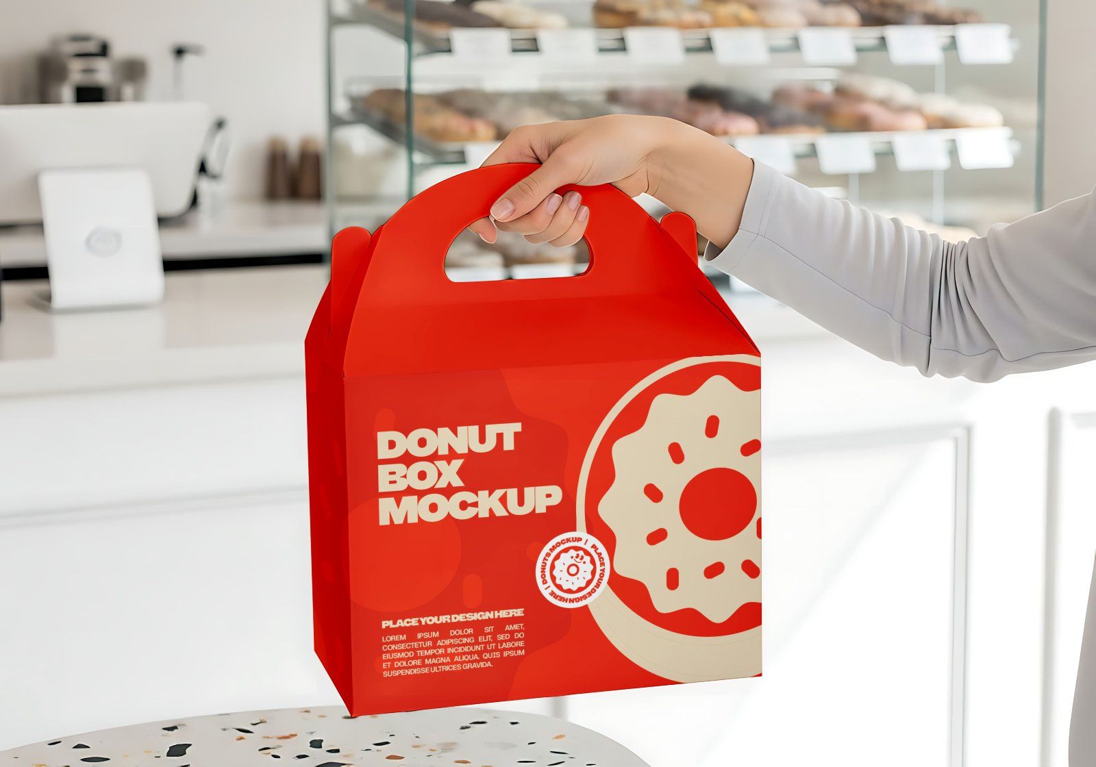 Premium Branding Orange Donut Store Mockup — image 2