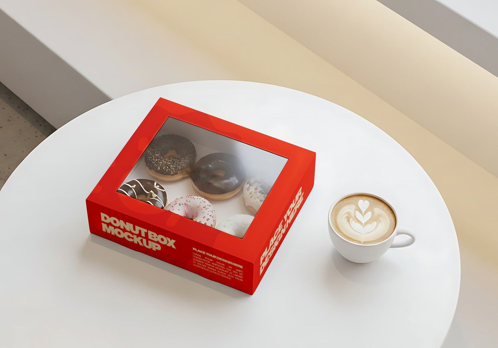 Premium Branding Orange Donut Store Mockup — image 4