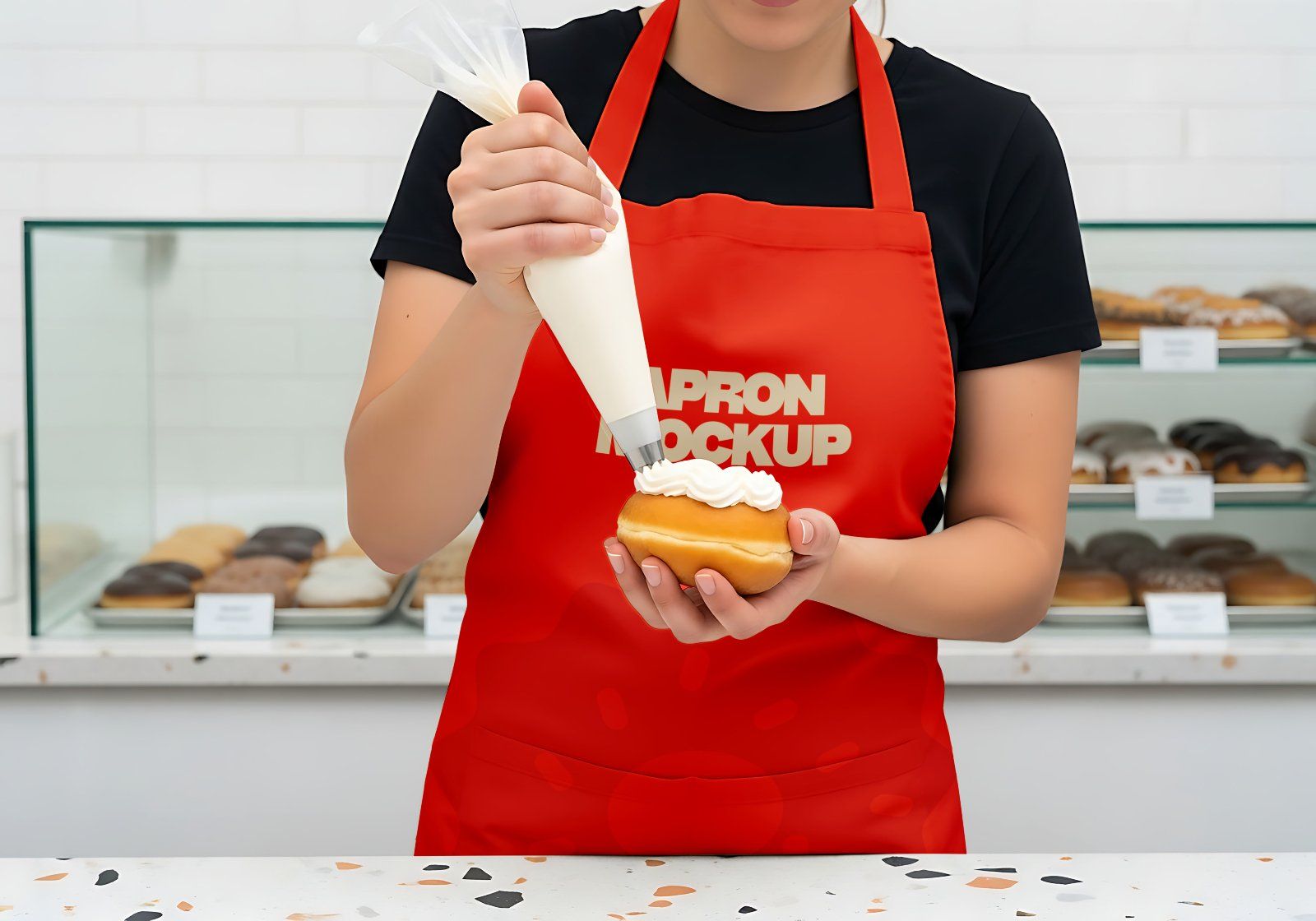 Premium Branding Orange Donut Store Mockup — image 6