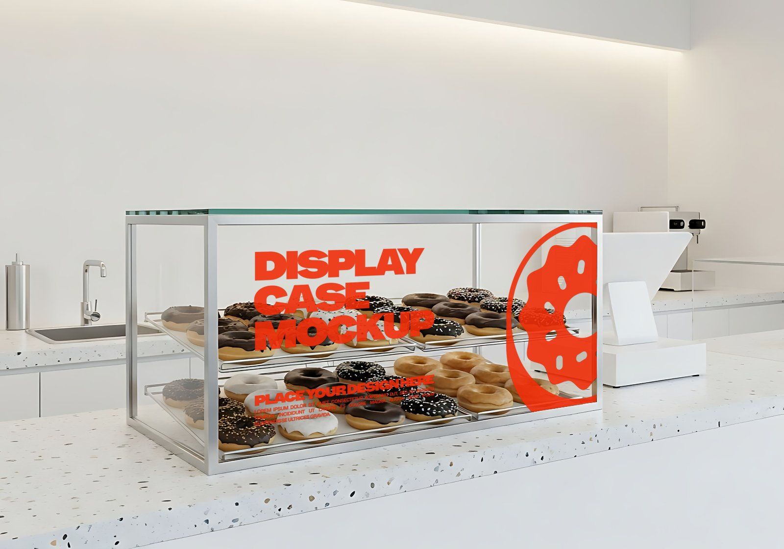 Premium Branding Orange Donut Store Mockup — image 7