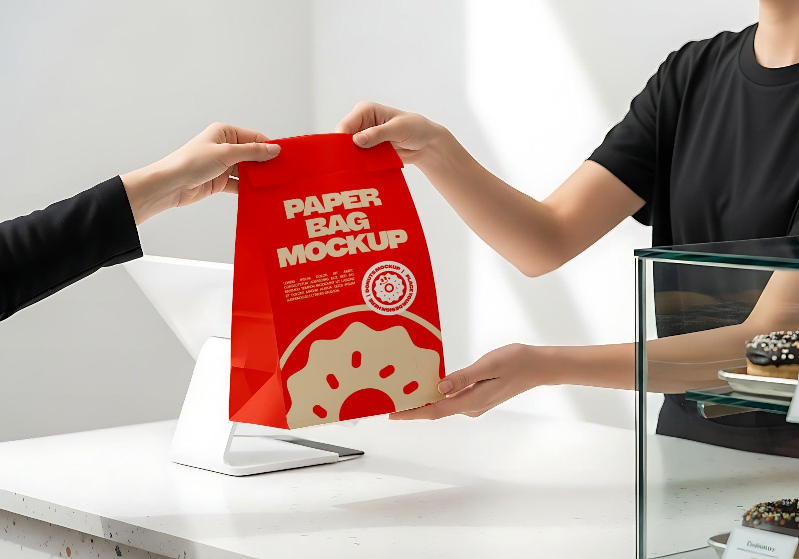 Premium Branding Orange Donut Store Mockup — image 8