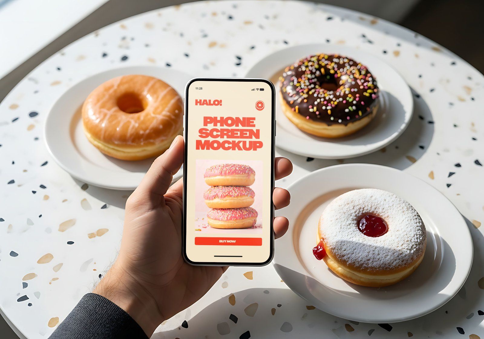 Premium Branding Orange Donut Store Mockup — image 9