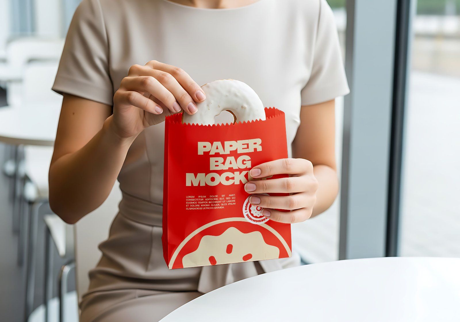 Premium Branding Orange Donut Store Mockup — image 14