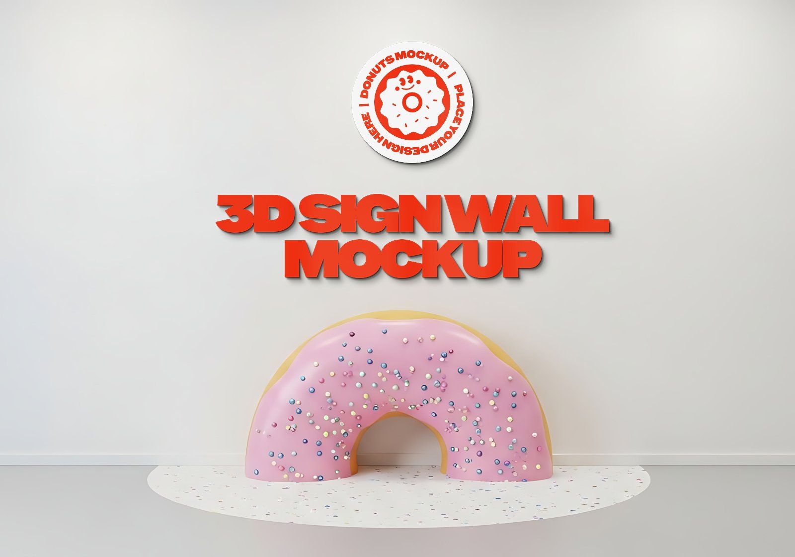 Premium Branding Orange Donut Store Mockup — image 16
