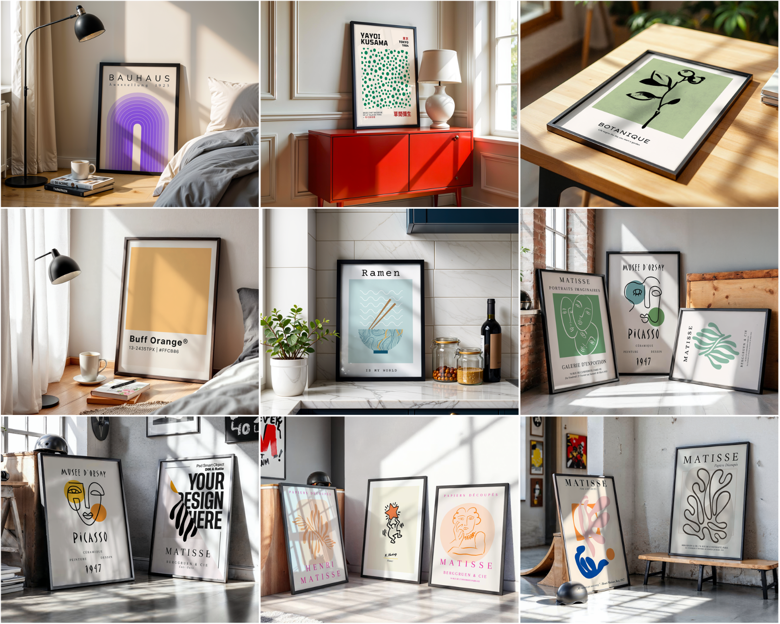 100 Black Frame Poster Mockup PSD Bundle, Wall Art & Poster Smart Object Template — image 14