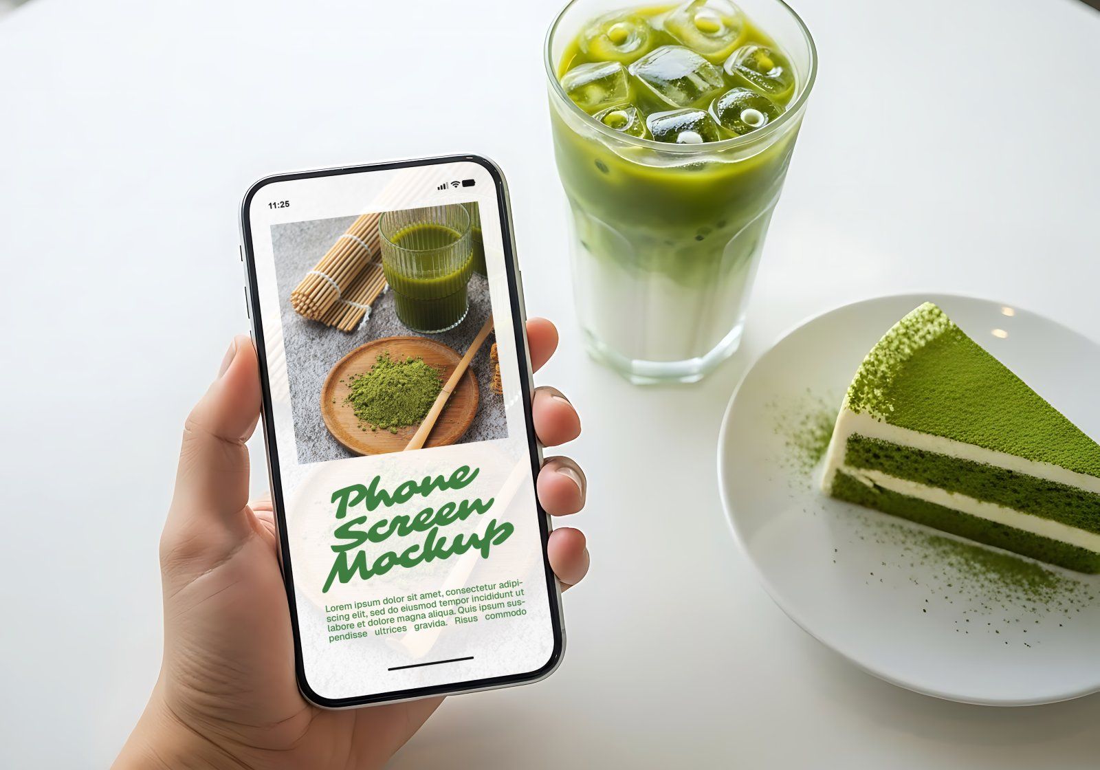 Matcha Cafe Mockup Bundle PSD – Cafe Branding & Packaging Presentation — image 11