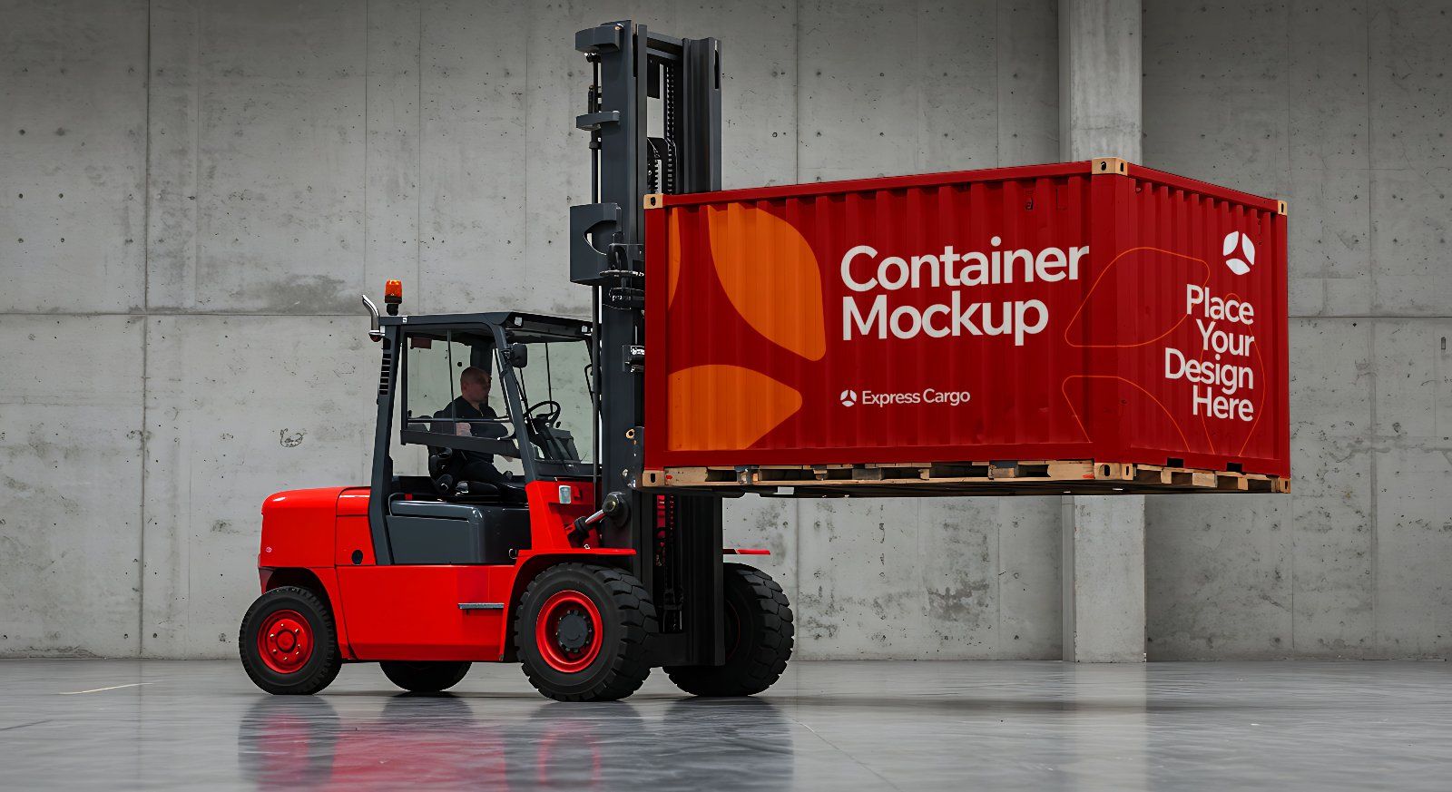 15 Cargo Delivery Mockups – PSD Van, Truck, Plane, Train & Container Branding Kit — image 6