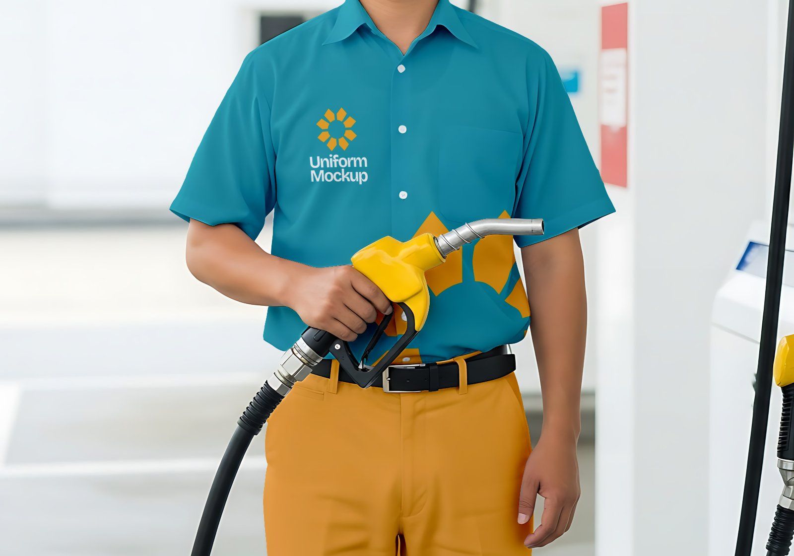 15 PSD Gas Station Branding Mockup Kit – Fuel Dispenser, Truck, Uniform, Billboard Design — image 4