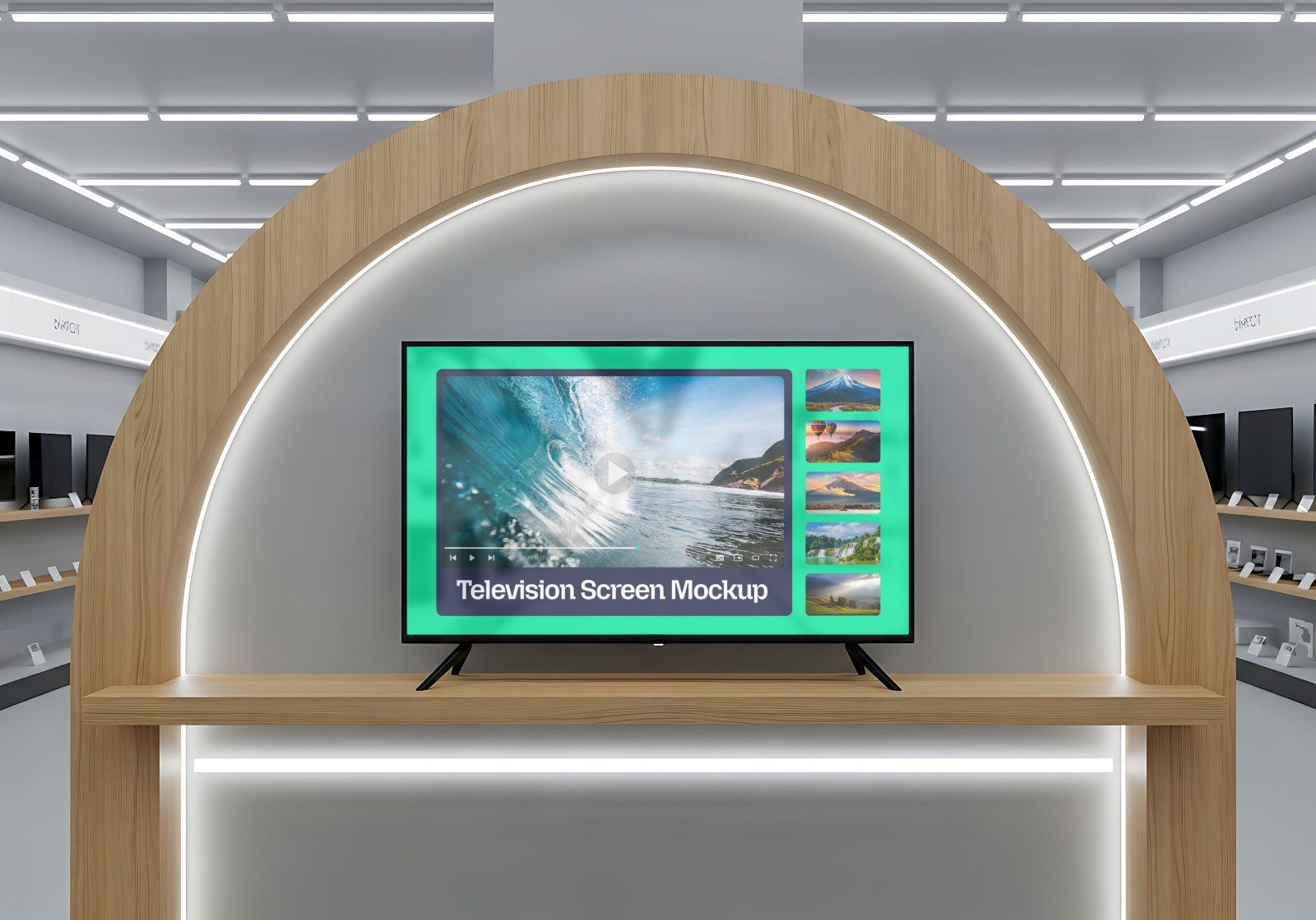 Television Screen Mockup – Realistic TV Display PSD Template — image 1