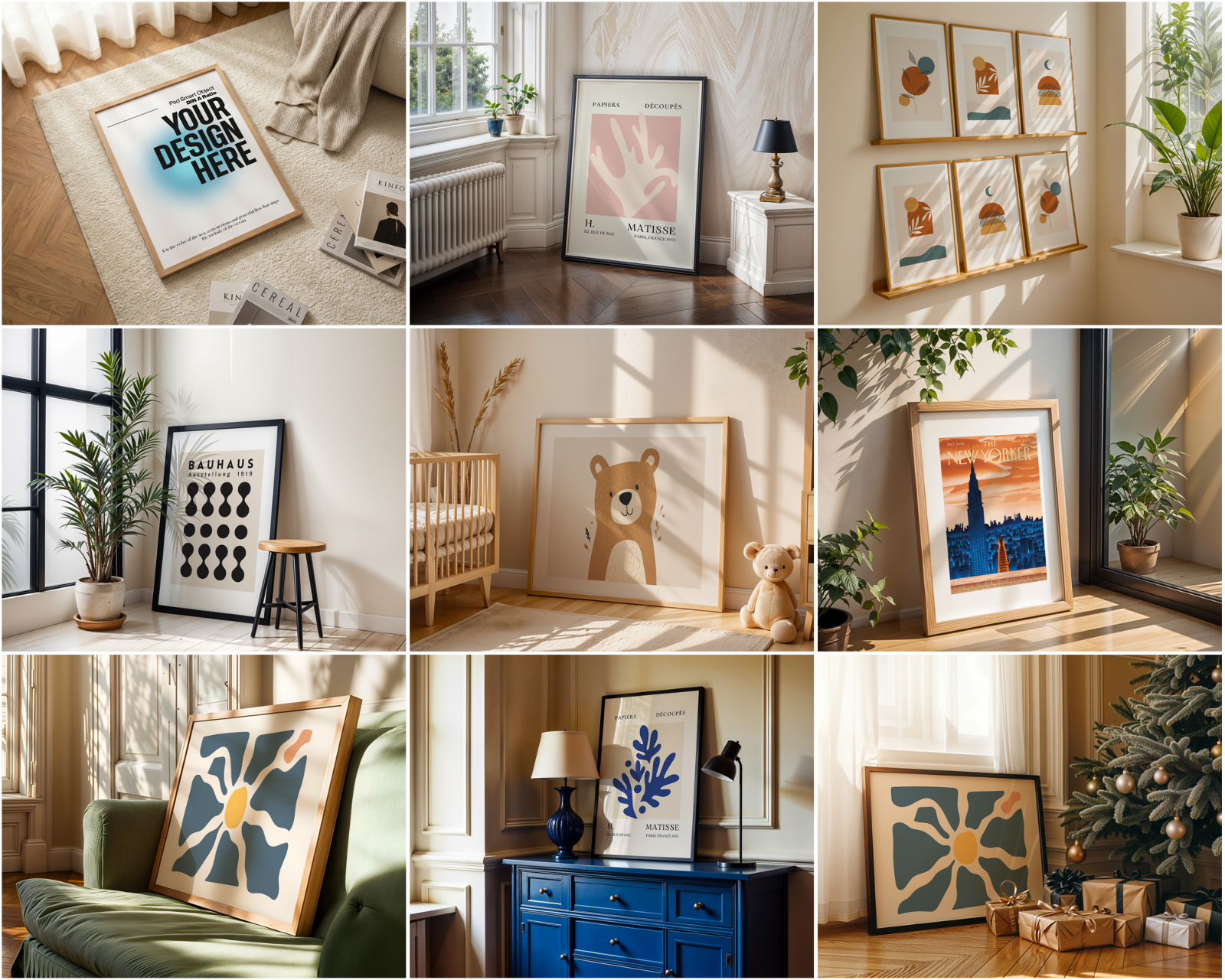 150 Poster Frame Mockup PSD Bundle, Wall Art Display , Din A Ratio — image 15