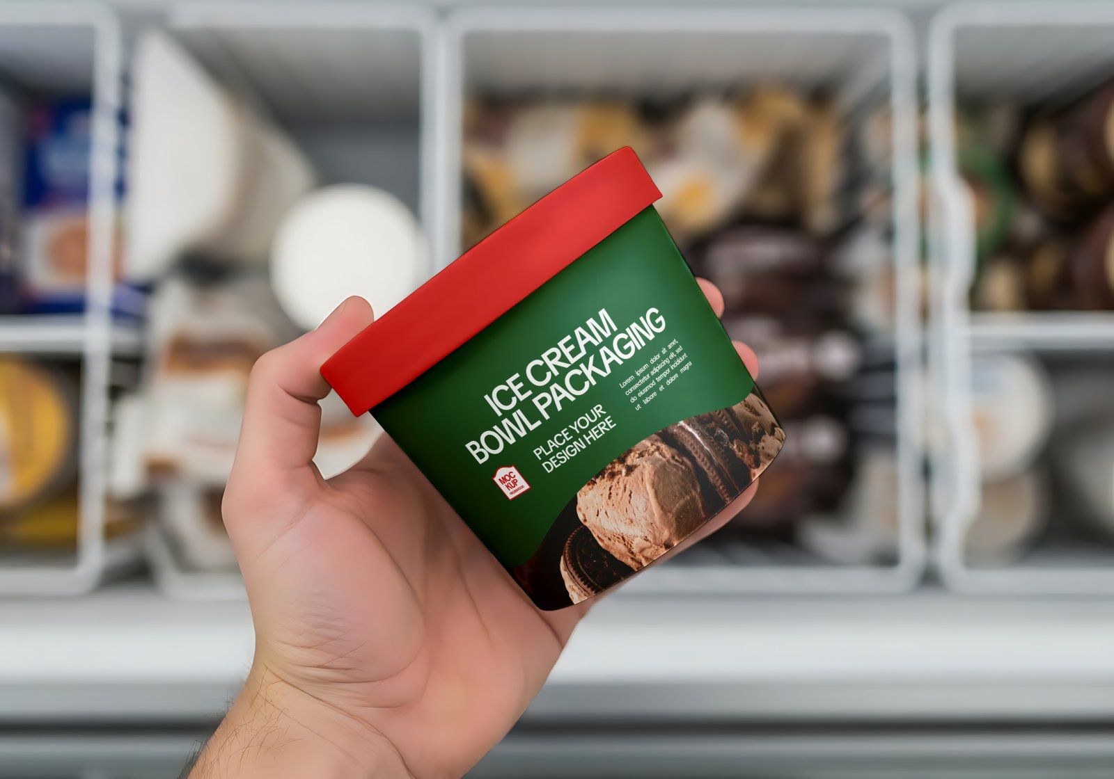 Frozen Food Store Mockup Bundle PSD – Freezer, Packaging & Price Tag Display — image 11