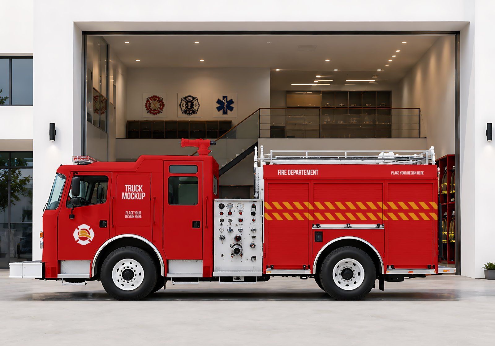 Premium Fire Fighter Branding Mockup Bundle – 15 Rescue PSD Scenes for Emergency Uniforms, Vehicles — image 19