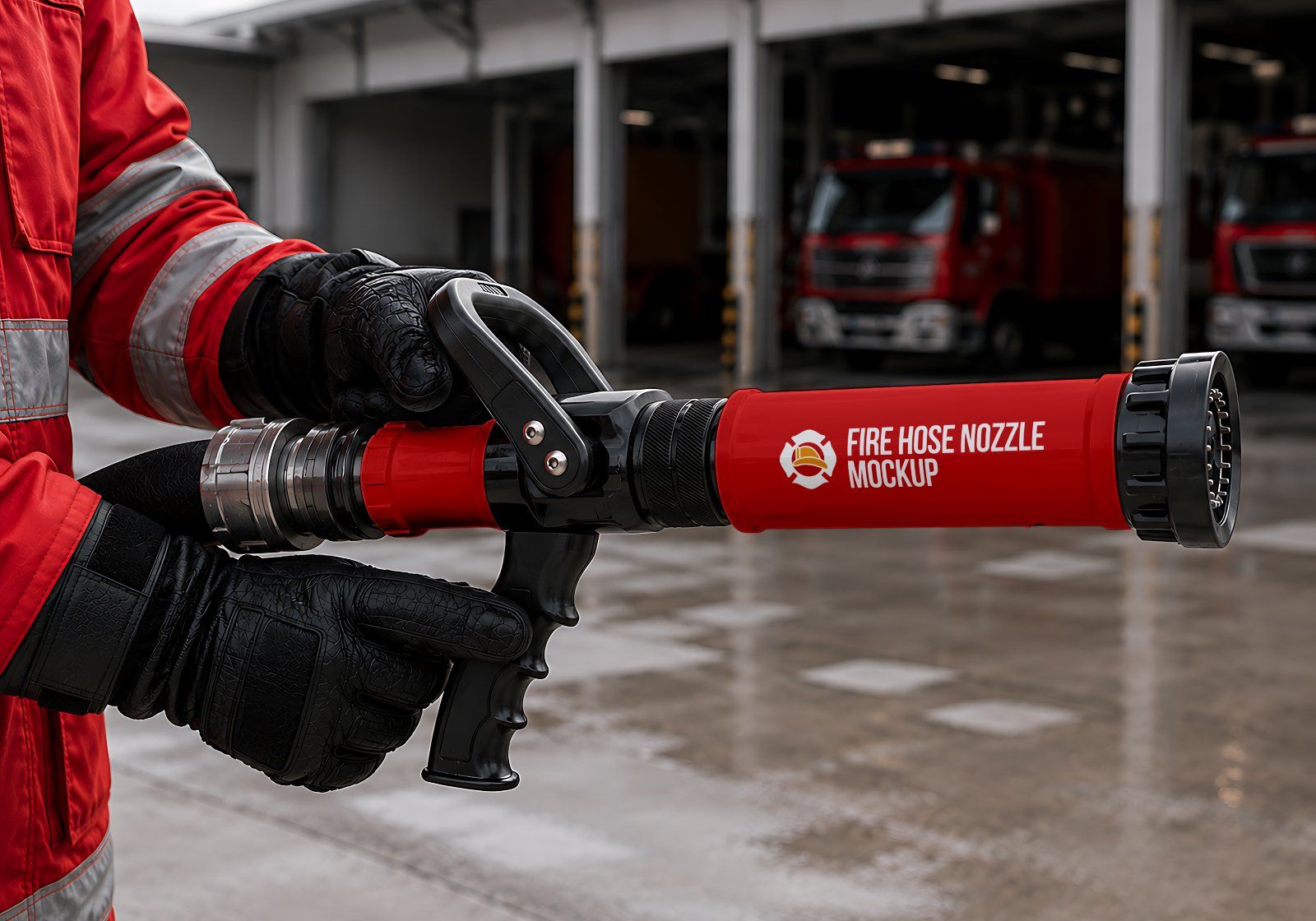 Premium Fire Fighter Branding Mockup Bundle – 15 Rescue PSD Scenes for Emergency Uniforms, Vehicles — image 16