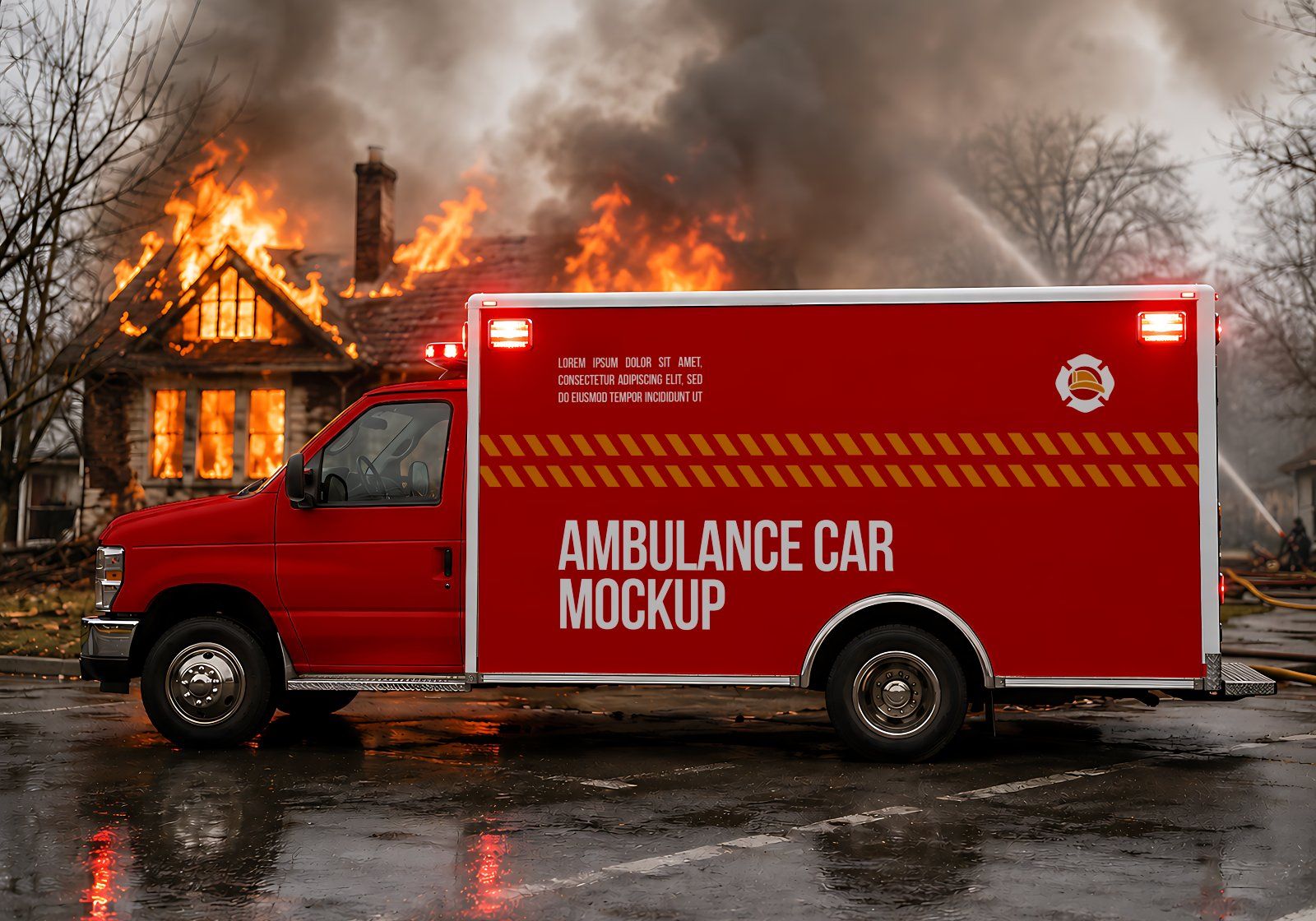 Premium Fire Fighter Branding Mockup Bundle – 15 Rescue PSD Scenes for Emergency Uniforms, Vehicles — image 6
