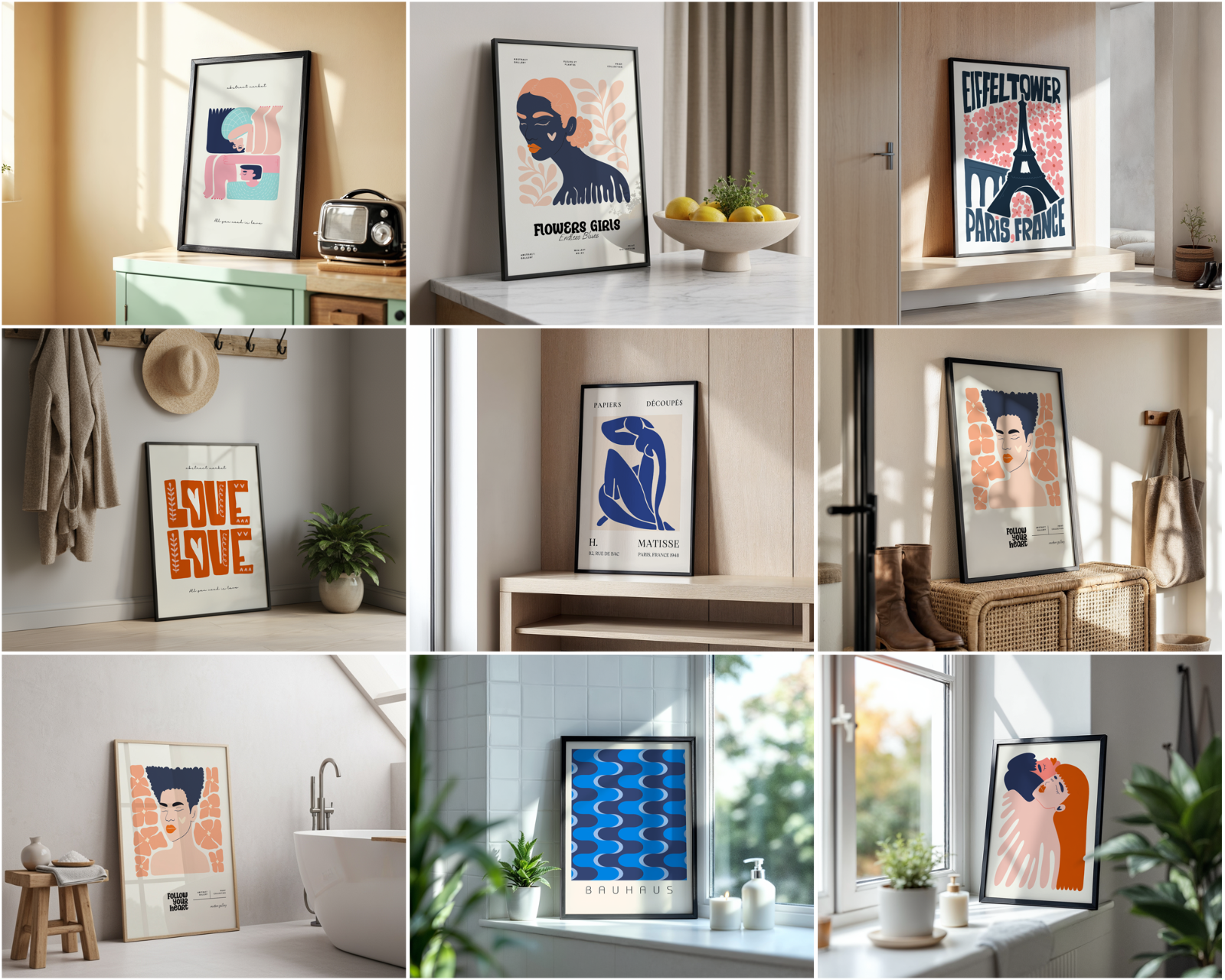 150 Poster Frame Mockup PSD Bundle, Wall Art Display , Din A Ratio — image 16