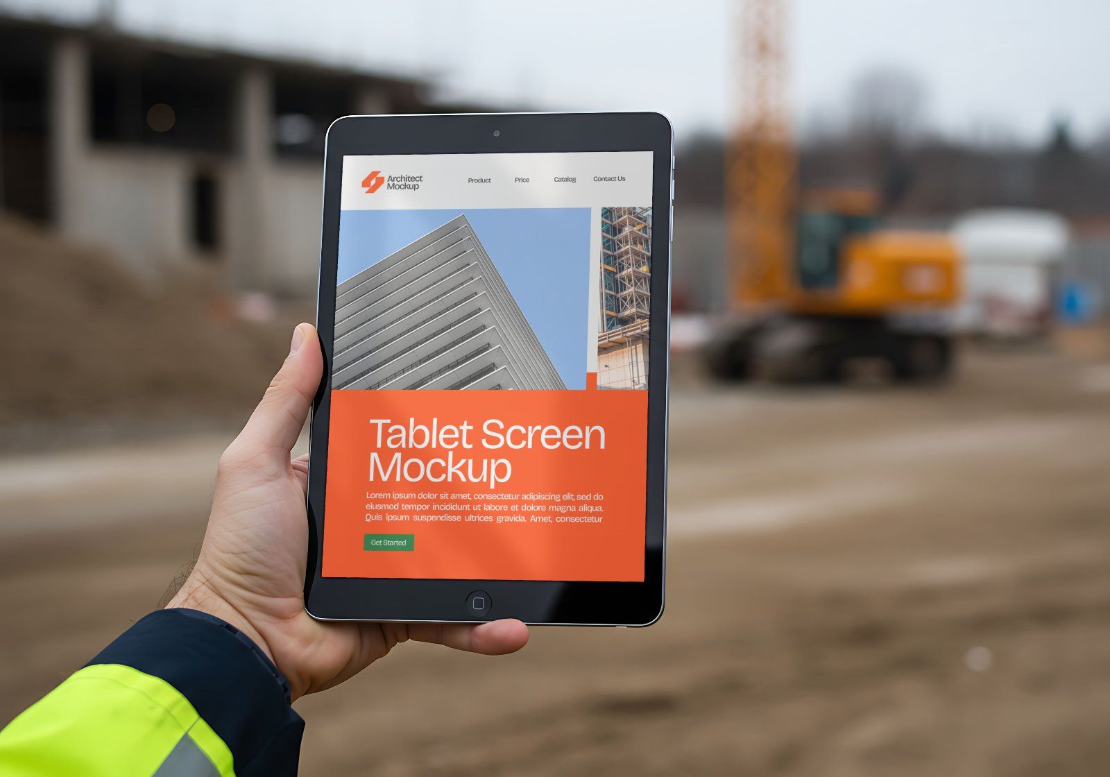 15 Contractor Branding Mockups – PSD Helmet, Sketch Paper, Banner, Uniform & Container Kit — image 4