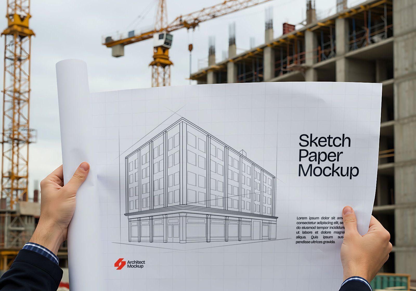 15 Contractor Branding Mockups – PSD Helmet, Sketch Paper, Banner, Uniform & Container Kit — image 11