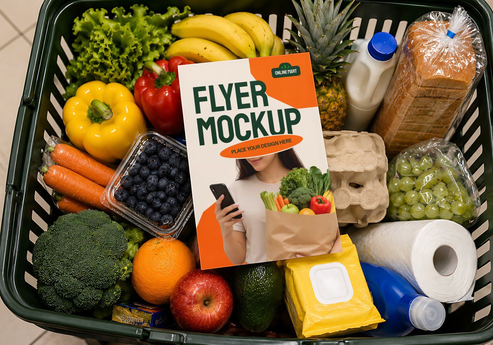 Premium Online Groceries Branding Mockup Bundle – 15 Fresh PSD Scenes for Supermarket Delivery — image 20