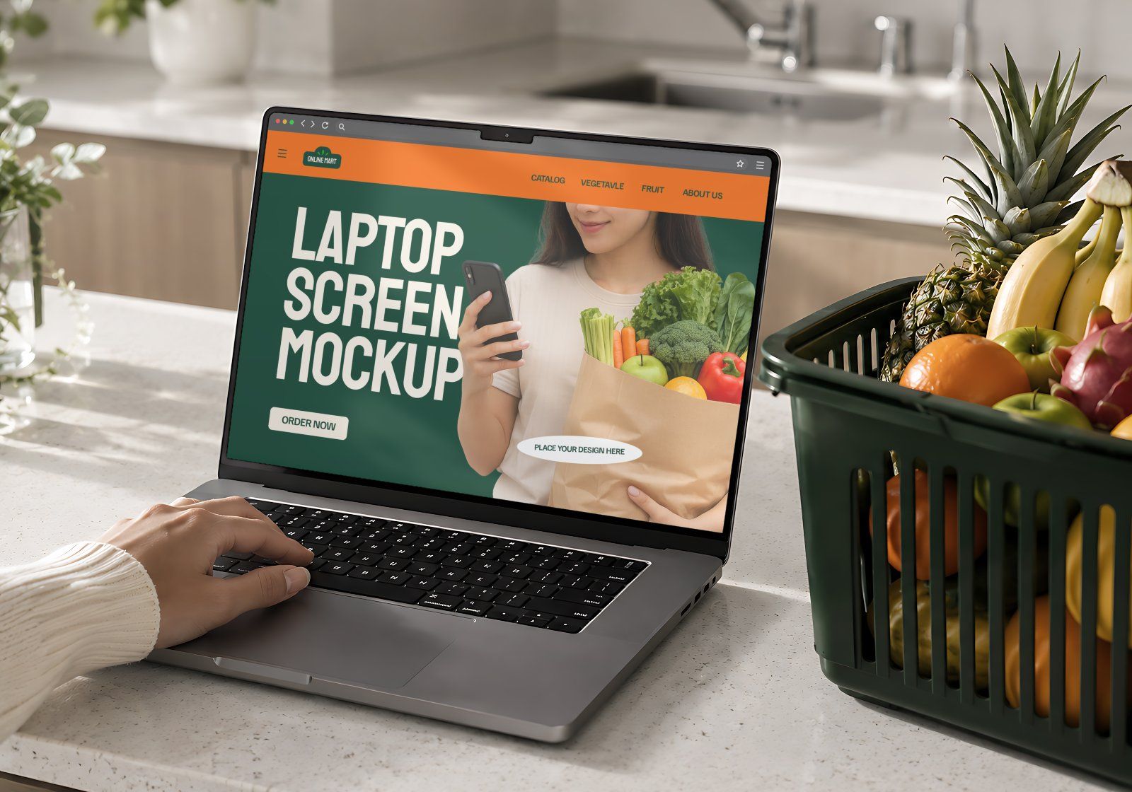 Premium Online Groceries Branding Mockup Bundle – 15 Fresh PSD Scenes for Supermarket Delivery — image 17