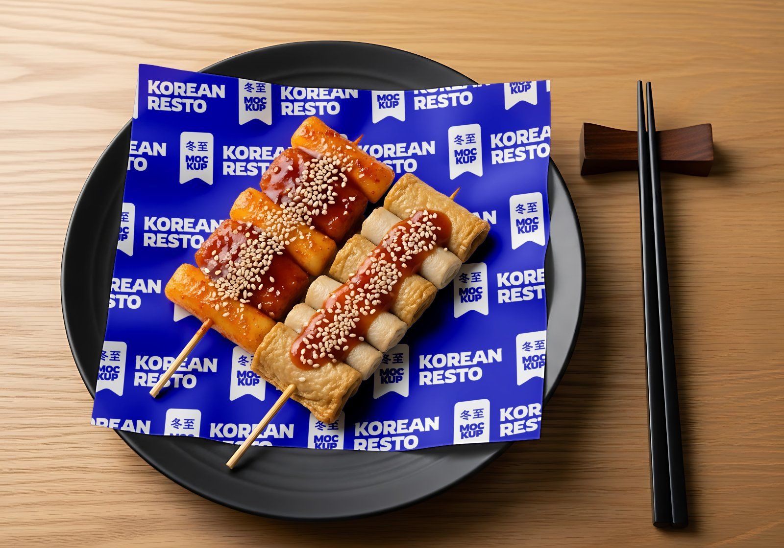 Premium Branding Red Korean Restaurant Mockup — image 9