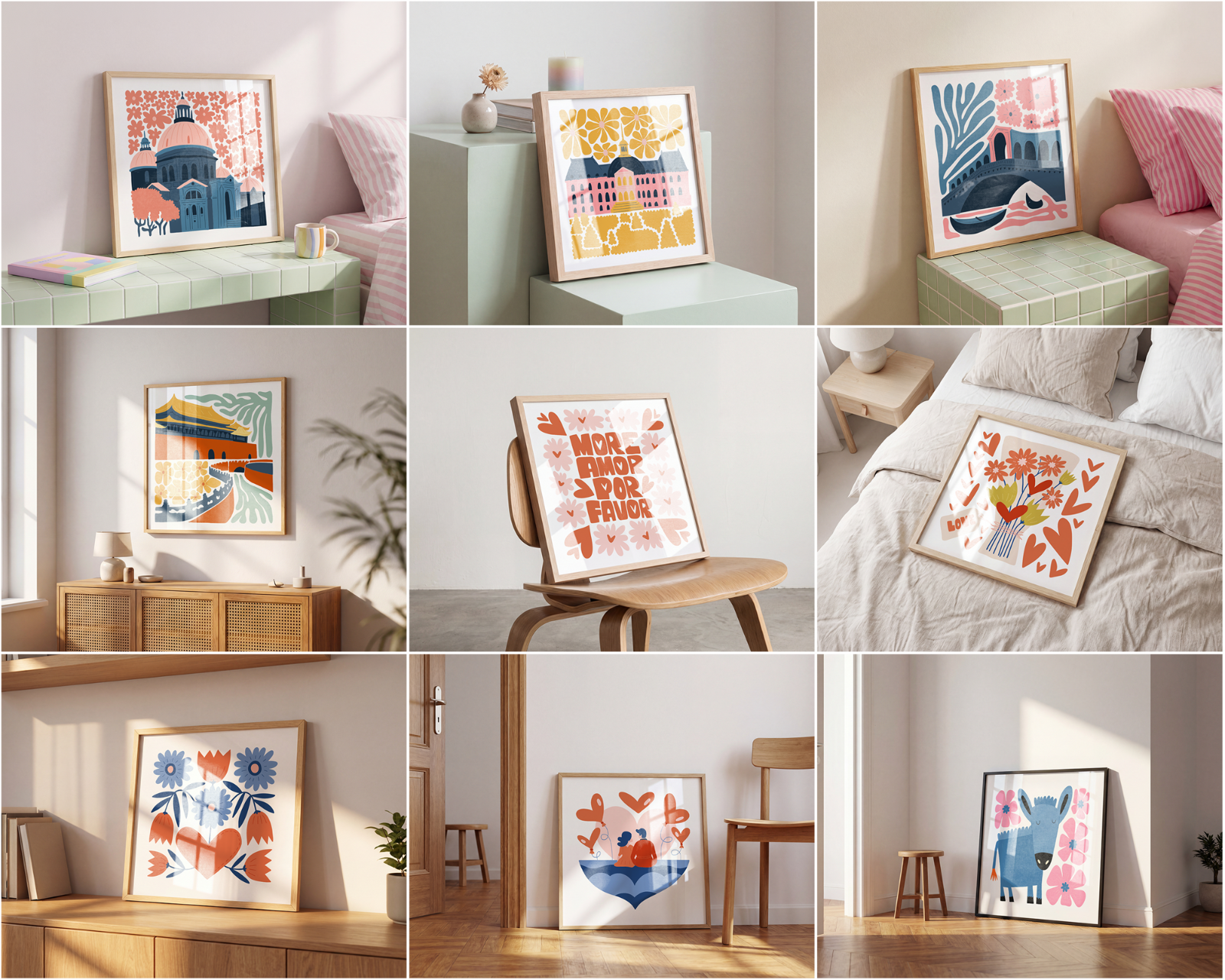 100 Square Frame Poster Mockups Bundle, PSD Smart Object Template — image 16