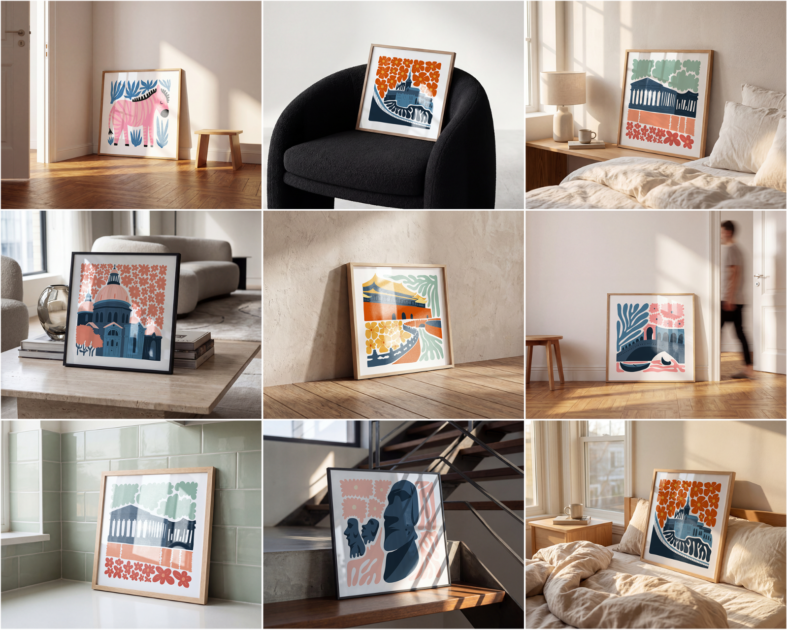 100 Square Frame Poster Mockups Bundle, PSD Smart Object Template — image 17