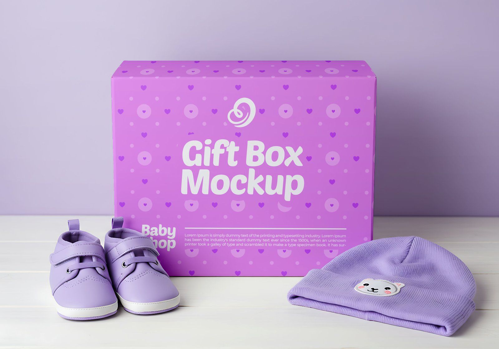 15 Baby Shop Mockups – PSD Onesie, Dress, Gift Box, Sign, Wrapping & Tag Kit — image 13