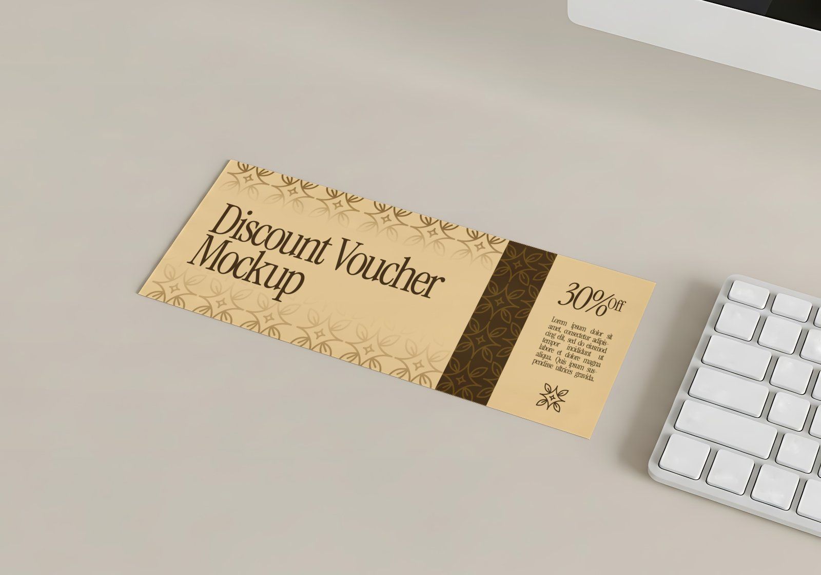 Paper Discount Voucher Mockup — image 1