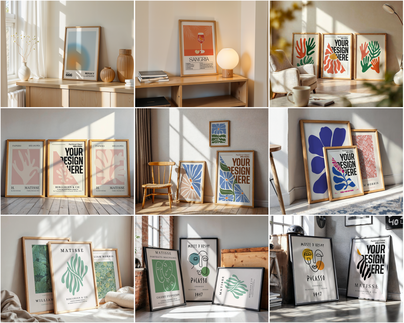 150 Poster Frame Mockup PSD Bundle, Wall Art Display , Din A Ratio — image 19